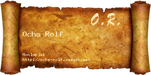 Ochs Rolf névjegykártya